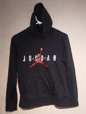 Jordan Black Hoodie with Red Jumpman and White Lettering